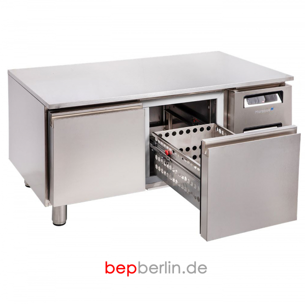 1.200 x 600 x 590 mm, Unterbaukühltisch 2 Schubladen, -2 / +8 °C, Abnehmbare Arbeitsplatte